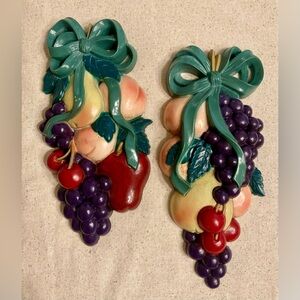 Burwood Products Fruit Wall Hangings, Pair